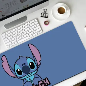 Mousepad Gaming Deskmat 80*30 CM dan 21*26 CM Stitch StellaLou Motif Slip Resistant Waterproof Office Mouse pad