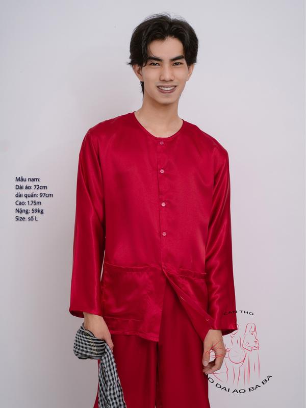 Bộ bà ba nam phi bóng đỏ đô, bộ bà ba truyền thống- Bigsize