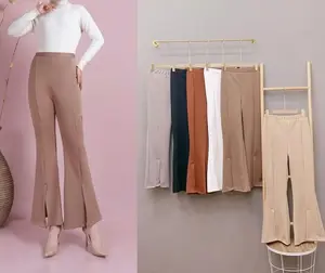 Celana Cutbray Highwaist Bawahan Cutbray Wanita Celana Premium Scuba Casual Harian Kain Kaki Loose Nyaman Loose Nyaman Fit Kulot Panjang Formal