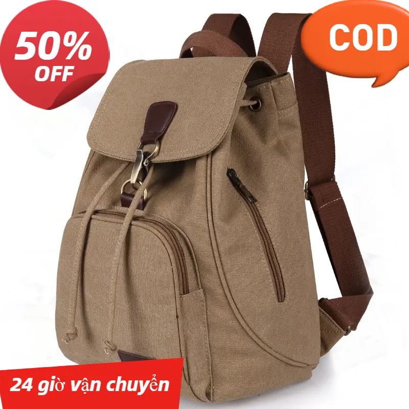 [24 Giờ Vận Chuyển COD] Vintage Đôi Vai Túi Nữ Thời Trang Vải Ba Lô 2025 Mới Túi Du Lịch Ngoài Trời Giải Trí Túi 0