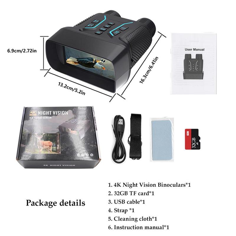 Product Introduction of 4.5 Inch Video Camera, 8X Digital Zoom Night View Goggles, Handheld Small Camera, Professional Night View Goggles for SavingCamping Photos and Videos 1