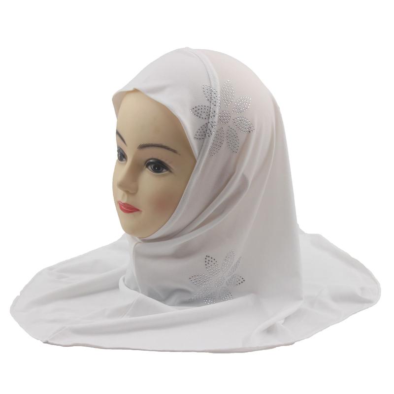 4 to 8 Years Old Little Girls' Rhinestone Hat Malay Scarf Headscarf  H002 3
