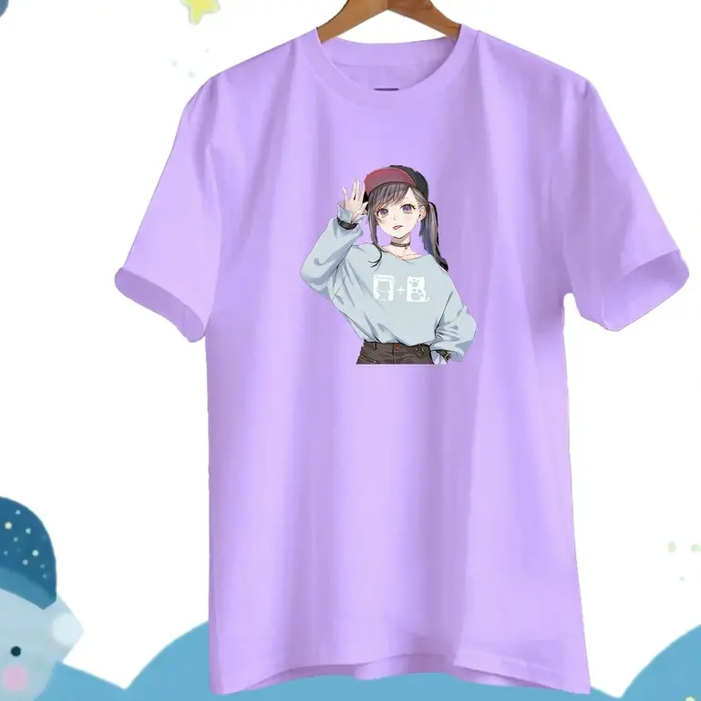 BAJU KAOS ANAK PEREMPUAN LENGAN PENDEK SIZE JUMBO MOTIF GAMBAR CUTE GIRL USIA 10-13 TAHUN D419 Fashion