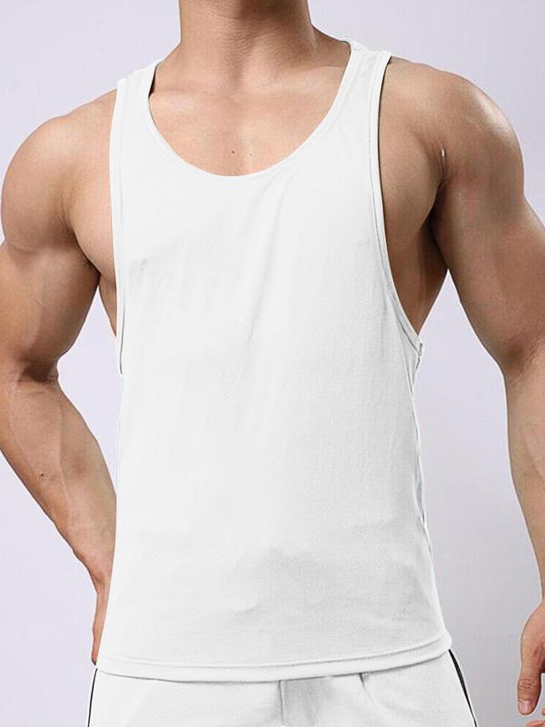 Men's Solid Color Tank Top, Breathable Comfortable Sleeveless Top for Daily Wear, Men's Top for Summer 3