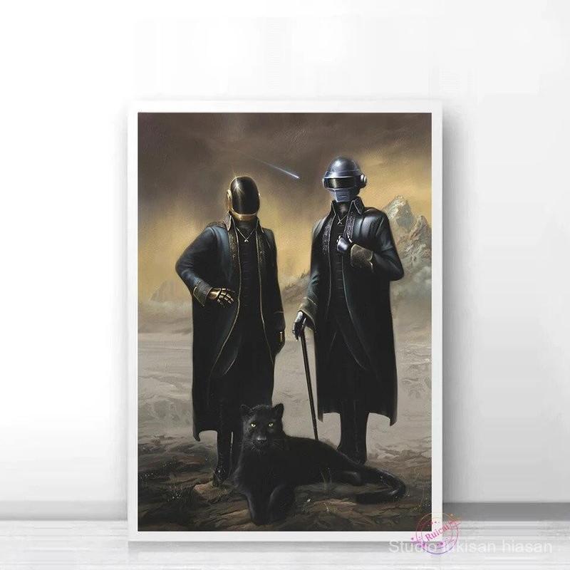 Product Introduction of Poster Daft Punk, Ban Nhạc Sản Xuất Âm Nhạc DJ Kiểu Pháp, Phong Cách Hip Hop, Tranh Vải Bố, Tranh Nghệ Thuật Treo Tường, In Ảnh, Trang Trí Quán Bar Phòng Gia Đình Hiện Đại Decor Tường Treo Phòng 6