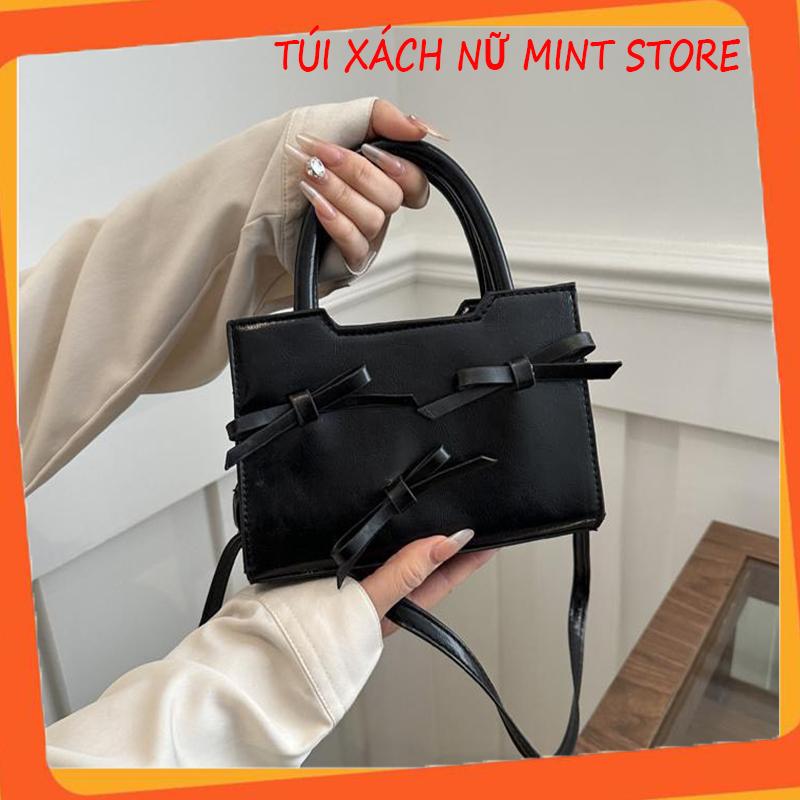 Túi xách đeo chéo Mint Store da PU có 2 quai cầm tay kiểu dáng hàn quốc xinh xắn Bag 711
