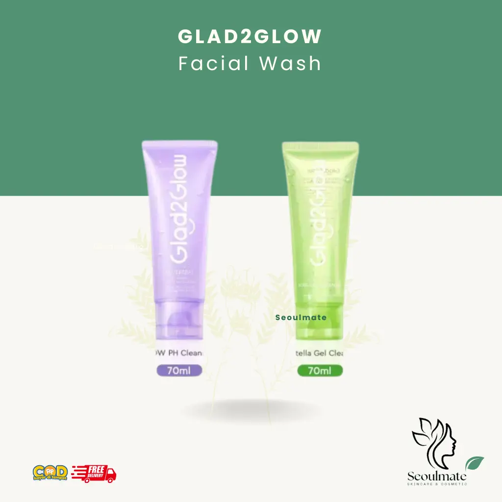GLAD2GLOW - Facial Wash Pembersih Wajah 70ml Blueberry|Acne Gel Cleanser Membersihkan Kotoran
