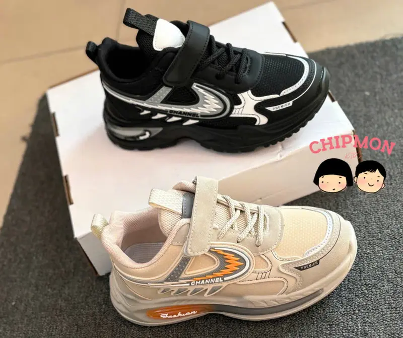 Giày thể thao trẻ em da êm mềm thoáng khí, đế chống trơn, phối màu thời trang mẫu mới 2024(TTB021) 1