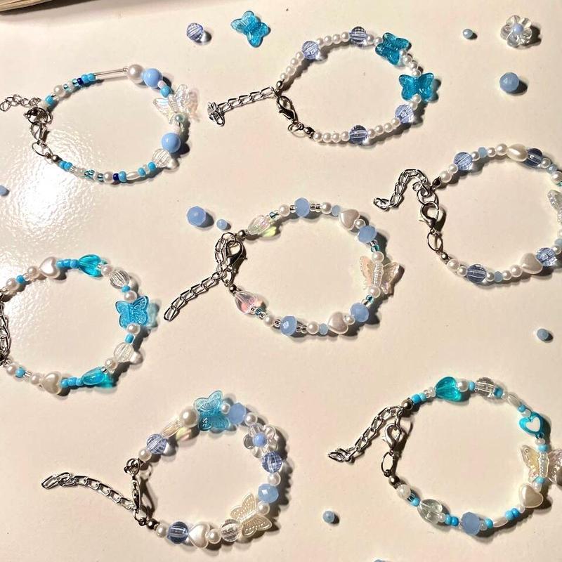 Blue Beads Bracelets Gelang Manik Korea 2