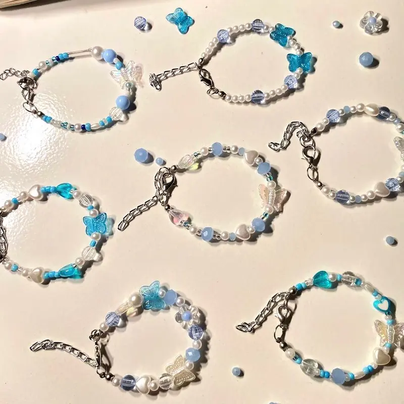 Blue Beads Bracelets Gelang Manik Korea 2