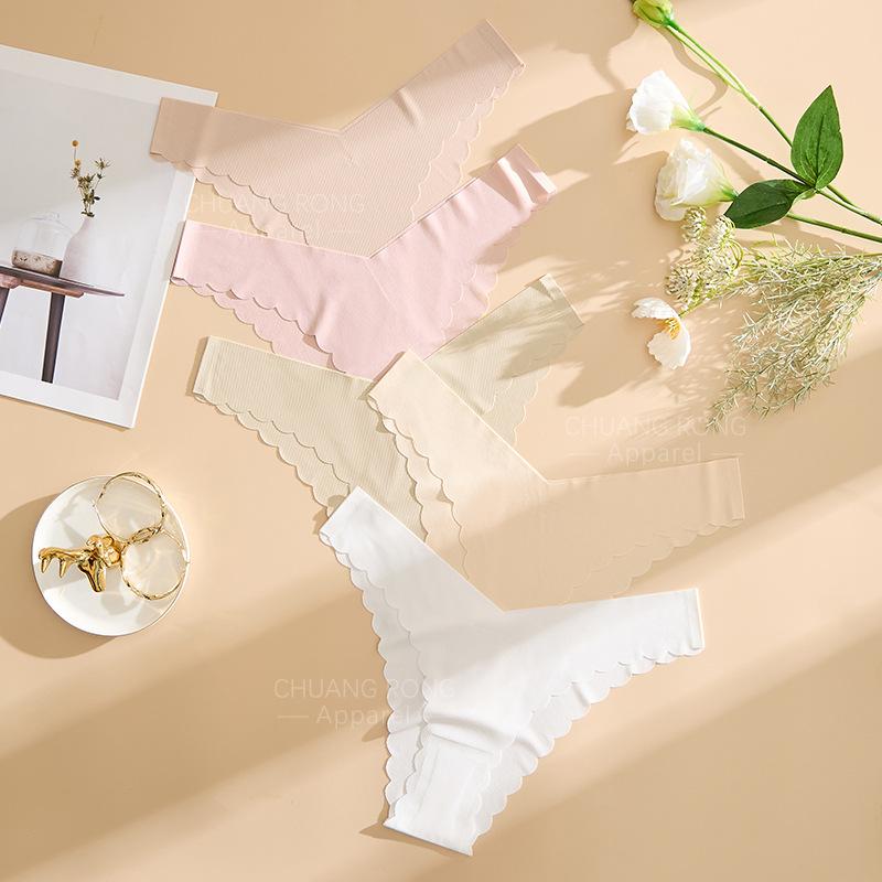 Product Introduction of Sexy Ice Silk Thong Lace Seamless Sports Women Panties Low-rise Ultra-thin And Soft Underwear M-XL New Hot Sale 1
