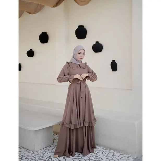 Azima Dress Bahan Seruti babydoll Ceruty Layer