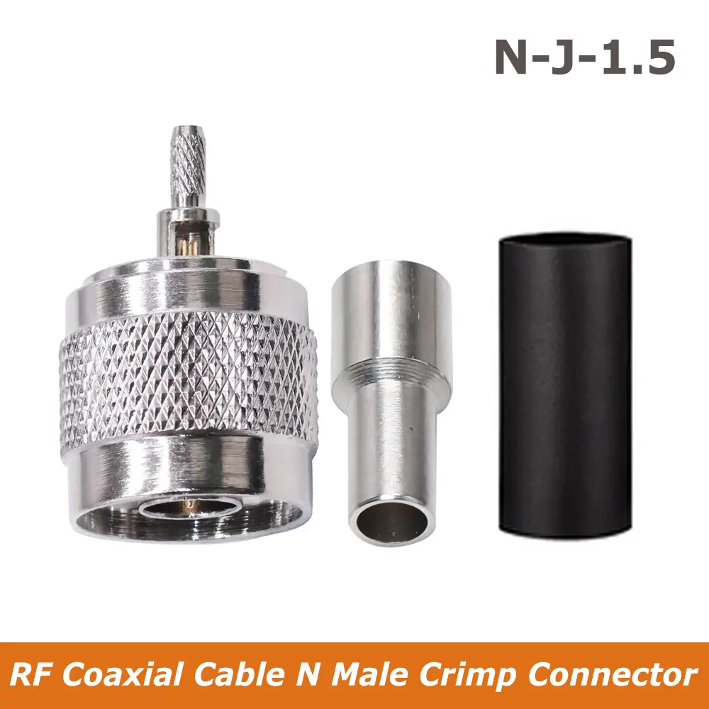 N Male Crimp Connector NJ-1.5 N Type Plug Adapter for RG316 RG178 LMR100 Low Loss High Frequency RF Coaxial Connector