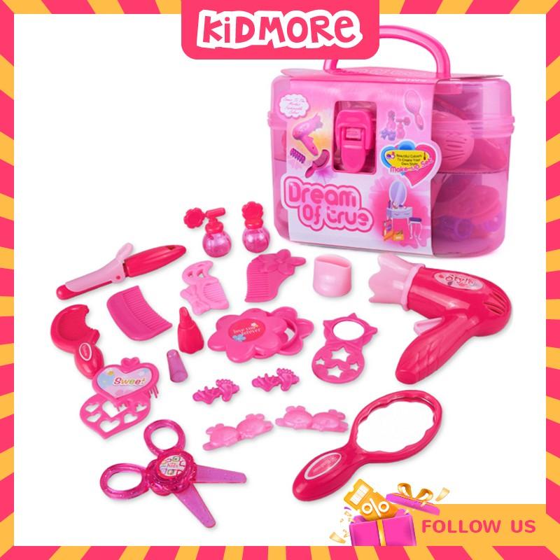 KIDMORE Girls Fashion Pretend Play Makeup Styling Kids Mini Toy Set Make Up Role