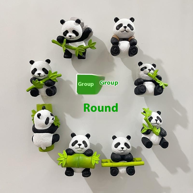 Product Introduction of Panda refrigerator magnet 8-piece set magnetic 3D stereo ice refrigerator home decoration ornaments magnet travel souvenir 7