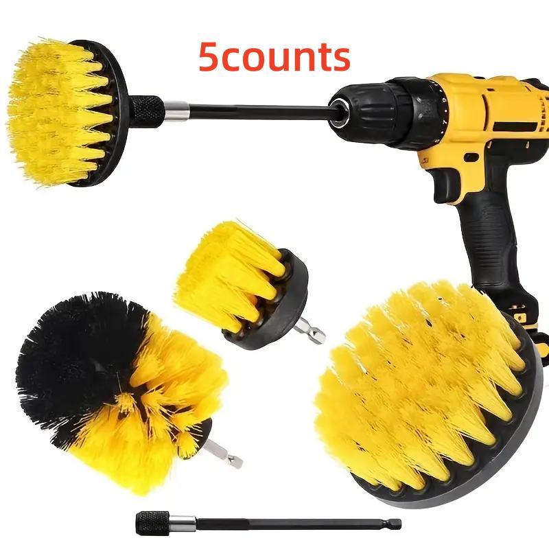 Universal Drill Brush Attachment Set, Electric Scrubber Cleaning Brush Tool Set For Grout Floors, Tub Shower Tile, Bathroom, Kitchen Surfaces and Automotive (Without Drill) 4