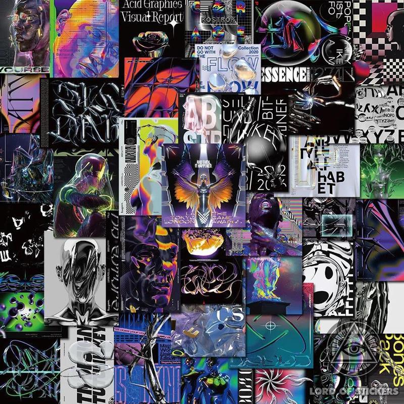 Set 40 Hình Dán Sticker Phong Cách Hiện Đại Chống Thấm Nước Trang Trí Mũ Bảo Hiểm, Laptop, Vali, Sổ, Ván Trượt, Guitar