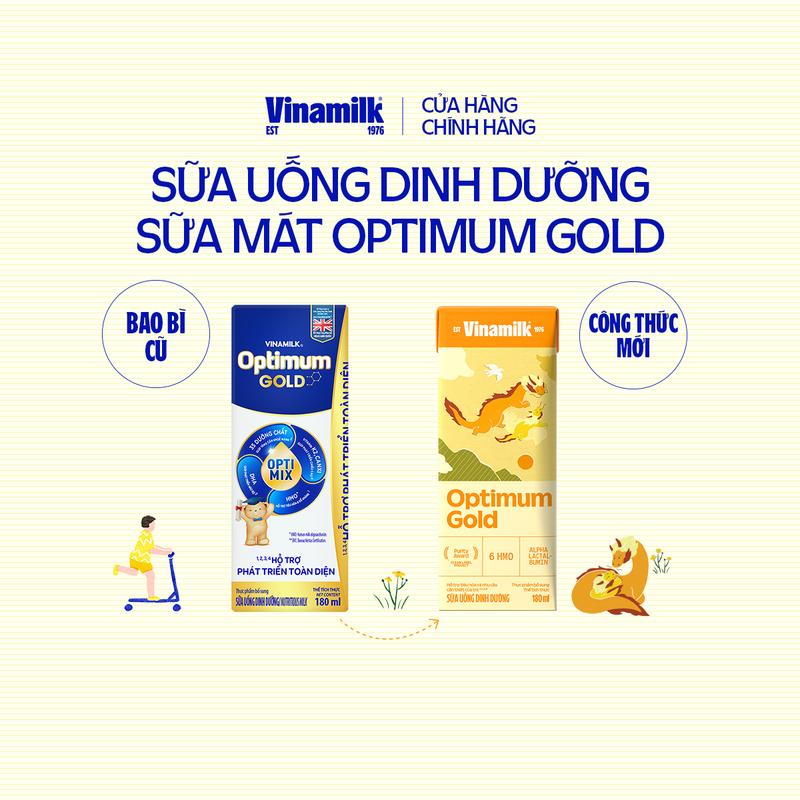 [CÓ THỂ NHẬN BB MỚI/ CŨ] Thùng 48 hộp sữa bột pha sẵn Vinamilk Optimum Gold 180ml
