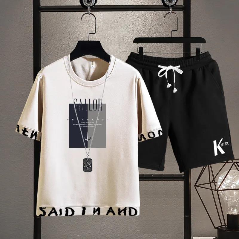 Product Introduction of 2025 New Trendy Two-Piece T-Shirt Summer Short Sleeve Set Men's Sports Casual Stylish Outfit Fashion Hot Sale 2