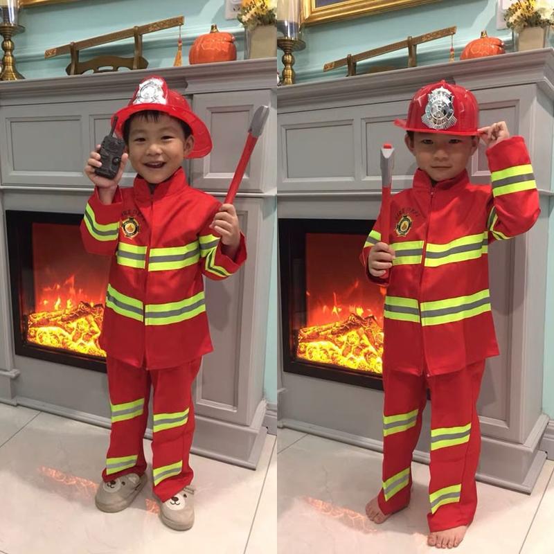 Fireman Sam Kids Halloween Christmas Cosplay Costumes for Girl Boy Carnival Party Fancy Suit Kids Firefighter uniform suit Halloween costumes Christmas costumes anime cos stage per 2