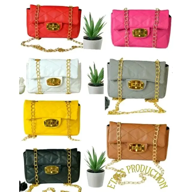 Tas Selempang Bahu Handbag Wanita Olaf Motif Garis Sintetis