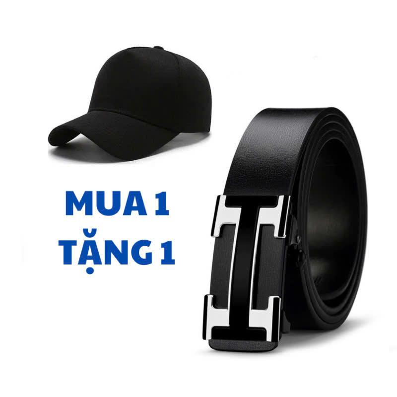 (GIÁ TỐT) Combo 2 MÓN: 1 thắt lưng khóa tự động mặt hợp kim cao cấp- TẶNG MŨ lưỡi trai Kim Tuyến Titan th ắ t lư ng 8