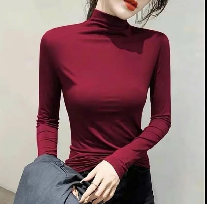 Combo 3 Áo giữ nhiệt NỮ cổ 3 phân lót nỉ mềm ấm Freesize dưới 60kg - Women, Chun 5