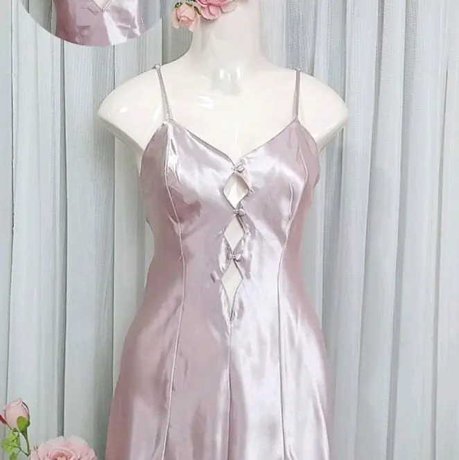 Silk Sleepwear Ladies Sleepwear Dresses Ternos Donya Dress Robe Terno Lingerie Minimalist Sleeveless