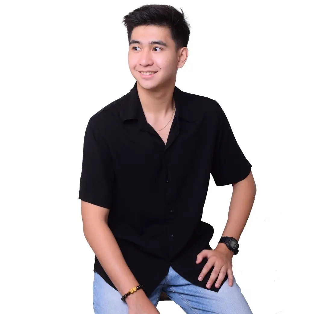 PLAIN Challis Button Down Polo (Challis Fabric) Unisex