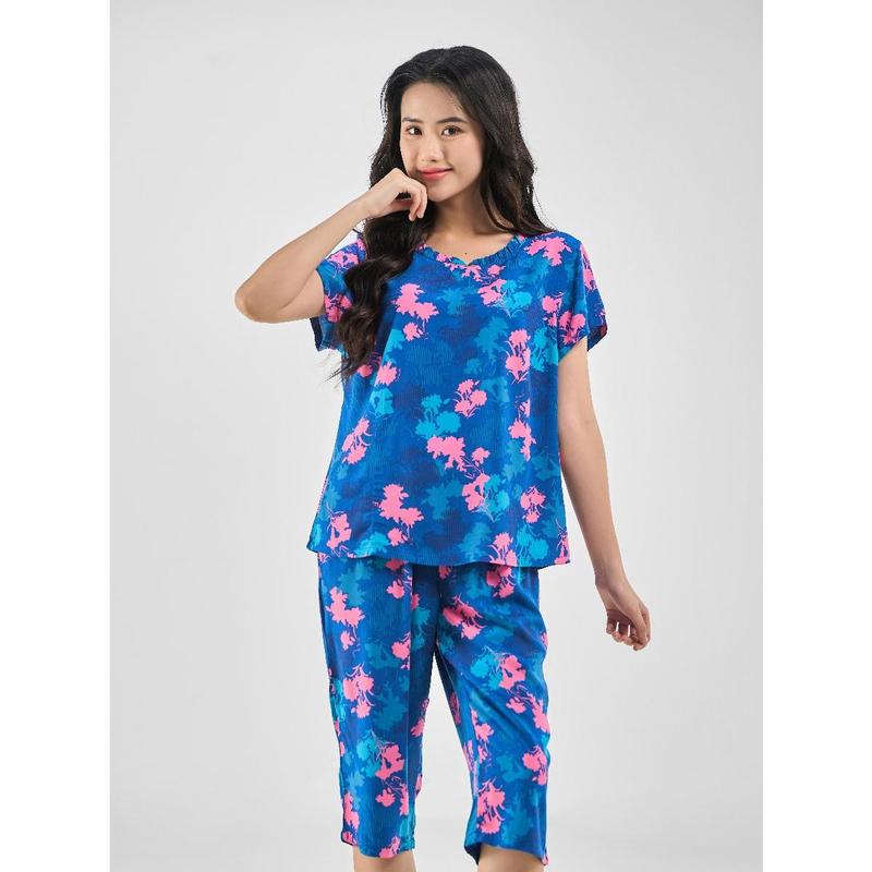 WINNY - Bộ mặc nhà nữ WINNY cộc tay quần ngố chất lanh 2MNLA23039N 4