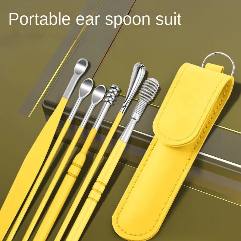 Product Introduction of Bộ Đồ Chăm Sóc Tai, 6 Chiếc, Chất Liệu Thép Không Gỉ, Khóa Tai, Thìa Làm Sạch Tai, Dụng Cụ Vệ Sinh Lấy Ráy Tai 0