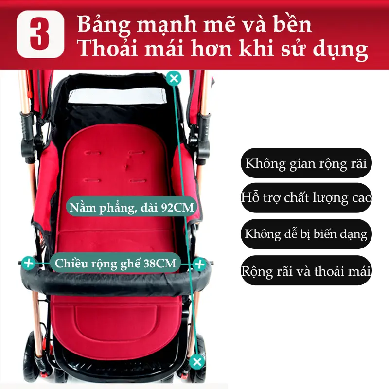 【Còn hàng】beige Xe đẩy cho bé, xe đẩy thế cho bé kèm bàn ăn dặm,gấp gọn, Thích hợp cho mẹ đi mua sắm buổi tối xe đẩy 4