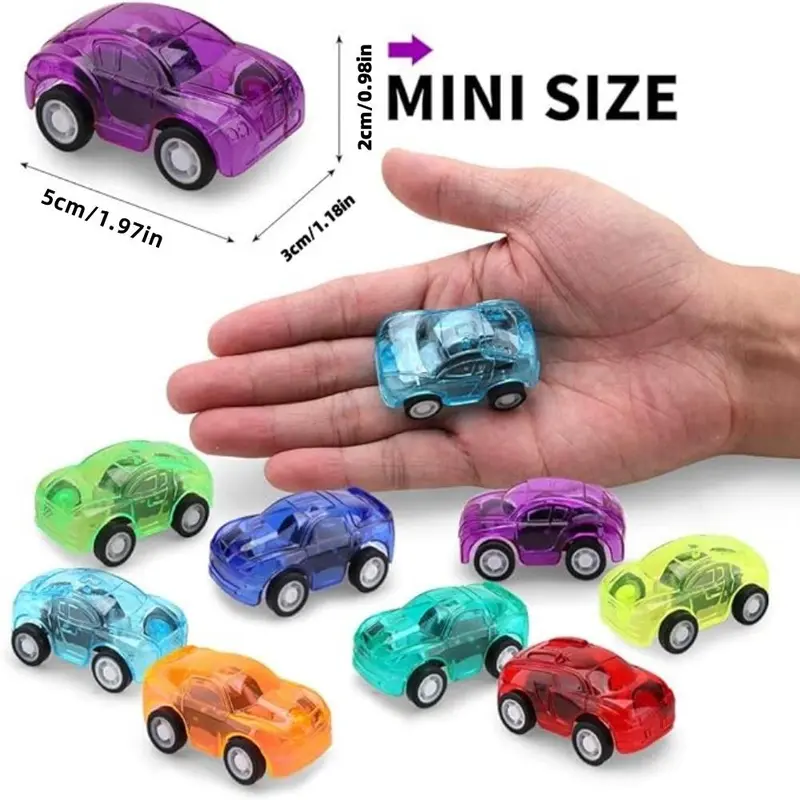 10 Counts Pull Back Cars, Pull Back Racing Vehicles Mini Car Toys for Kids Birthday Party (Random Color and Shape) 1