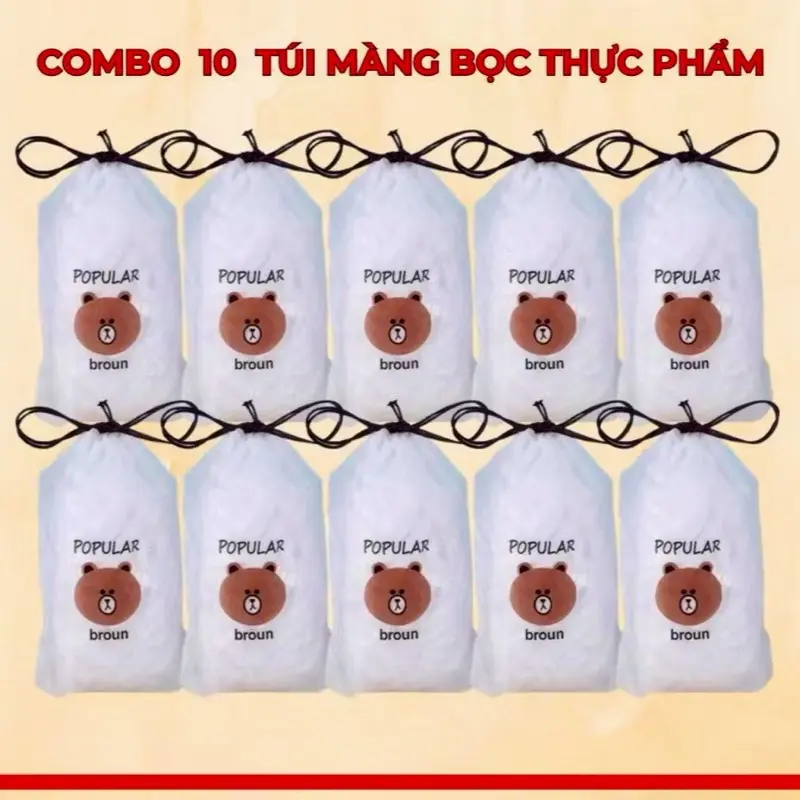 (Combo 10 túi )1000 cái Màng Bọc Thực Phẩm co giãn tái sử dụng 0