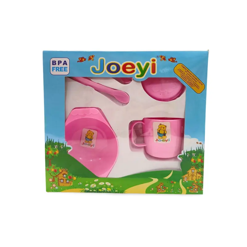 Joeyi Feeding Set Baby Besar Kecil Alat Set Tempat Peralatan Makan Bayi Balita Cewek Cowok Sendok 7
