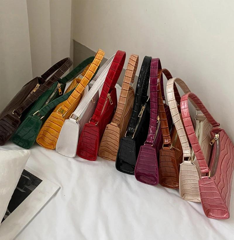 Product Introduction of Fashion PU Leather Bags for Women Alligator Pattern Armpit Handbag Female Small Underarm Messenger Bag Purse 21