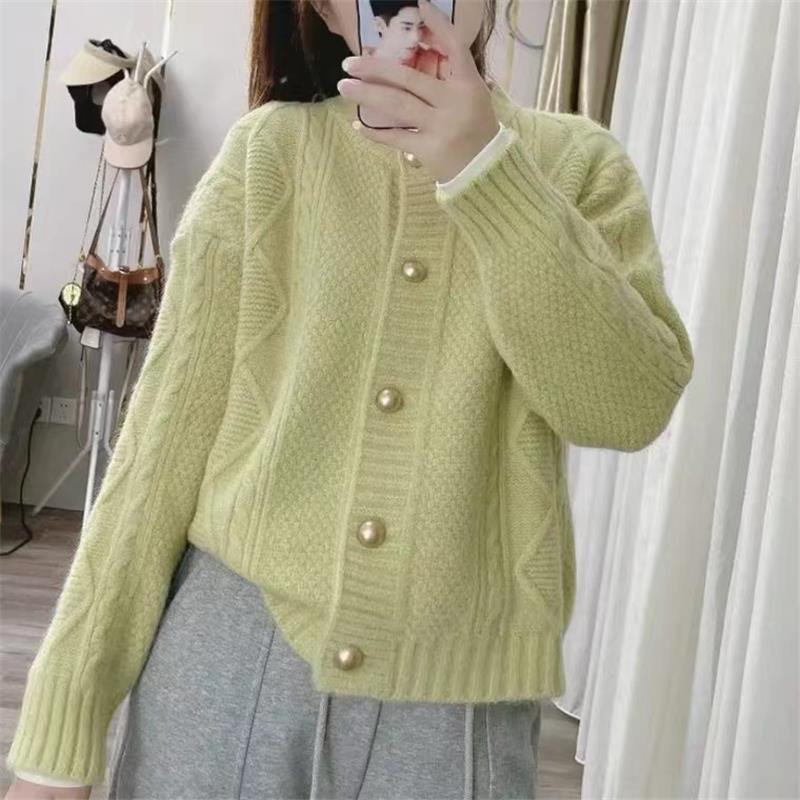 Áo Len Cardigan Dệt Kim, Phong Cách Rộng Rãi Và Lười Biếng, Áo Khoác Nữ, Phong Cách Mùa Xuân, Màu Trắng, Áo Phong Cách Phương Tây Dễ Phối Đồ Hàng Mới Về, Phổ Biến 1