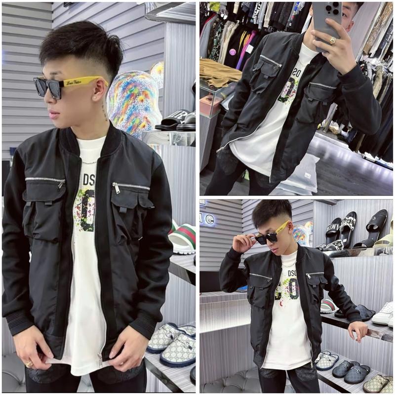  Áo Khoác   Trần Bông Siêu Cấp   Tay Dạ AG576 Bản Túi Hộp Xếp Lệch Cách Điệu Hàng 3 Lớp  Menswear Jacket aokhoac nam 