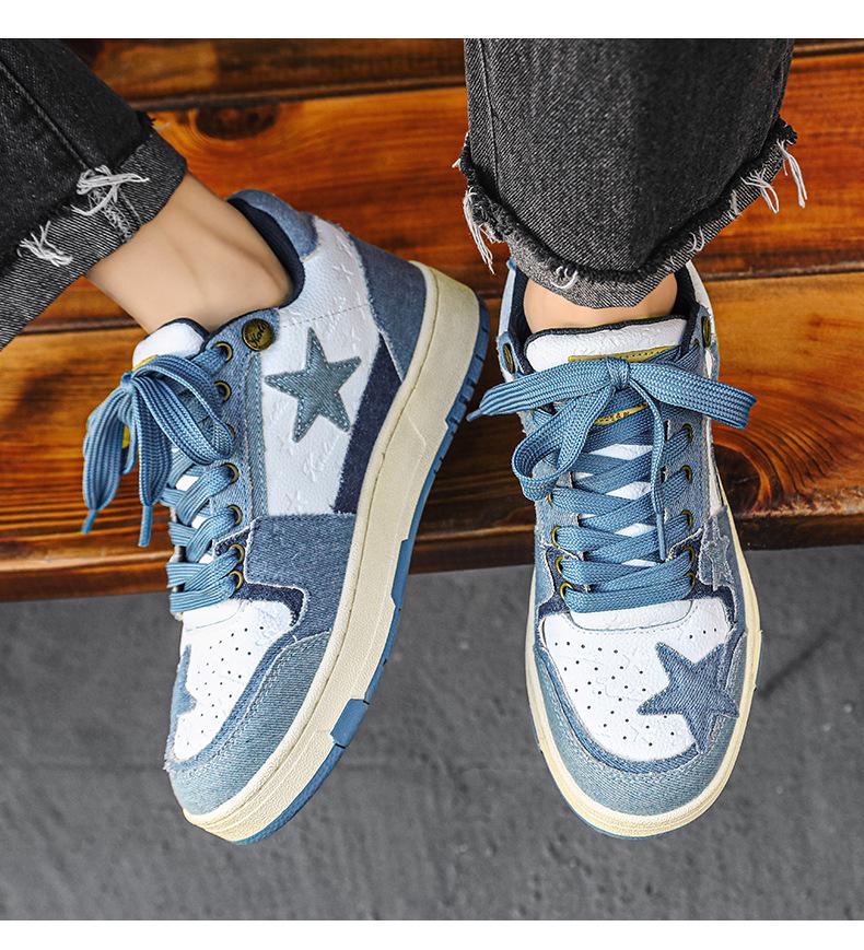 Product Introduction of Giày Nam, Bộ Sưu Tập Mùa Lò Xo Mới, Giày Denim Maillard, Họa Tiết Ngôi Sao, Giày Thể Thao, Dễ Phối Đồ Thường Ngày Thời Trang Độc Đáo Giày Thể Thao, Thời Trang Và Thanh Lịch, Dễ Phối Đồ 23