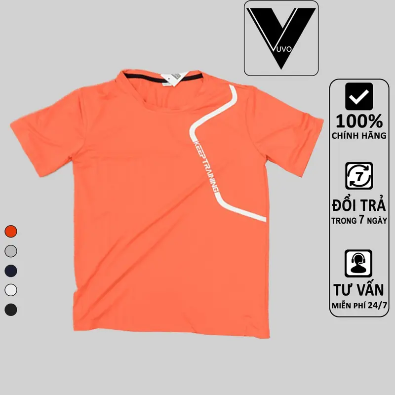 Áo Thun Thể Thao Nam Keep Training Chất Mát Mịn Vuvo Official Sport Tập Thể Dục 0