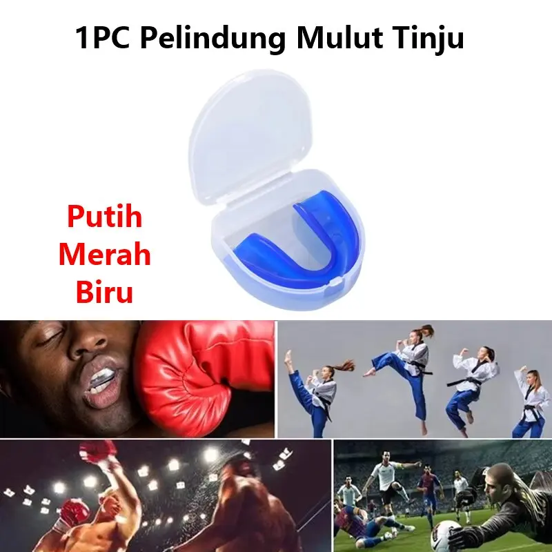 Mall Kualitas 1PCS Gum Shield Boxing / Pelindung Gigi Muay Thai / Mouth Guard Karate MMA Olahraga Kawat gigi silikon