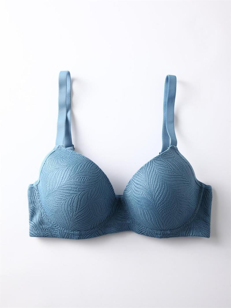 Product Introduction of Women's Leaf Pattern Underwire Bra, Breathable Comfortable Push Up Bra, Soft Lingerie for All Seasons 2