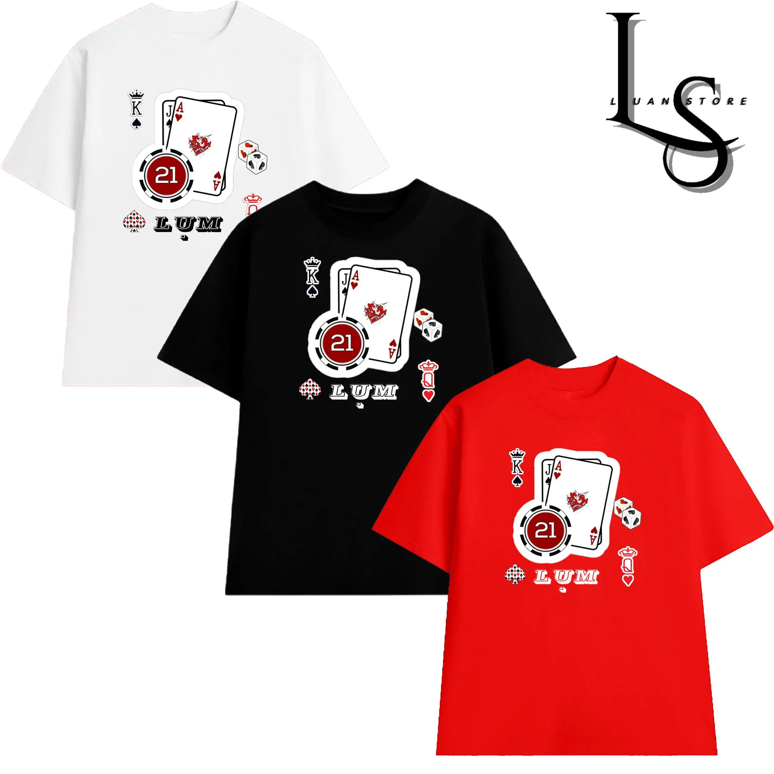 Áo thun 2025 tết ất tỵ, "21 LỤM",  ẋì dách chất thun cotton tay lỡ, from rộng, nam nữ đều mặc đươc Menswear Unisex Cổ Tròn