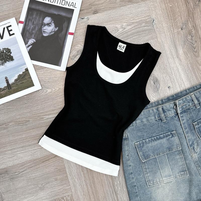 B17_Áo Sát Nách Phối 2 Lớp Phôm Dài Zip Lụa QC