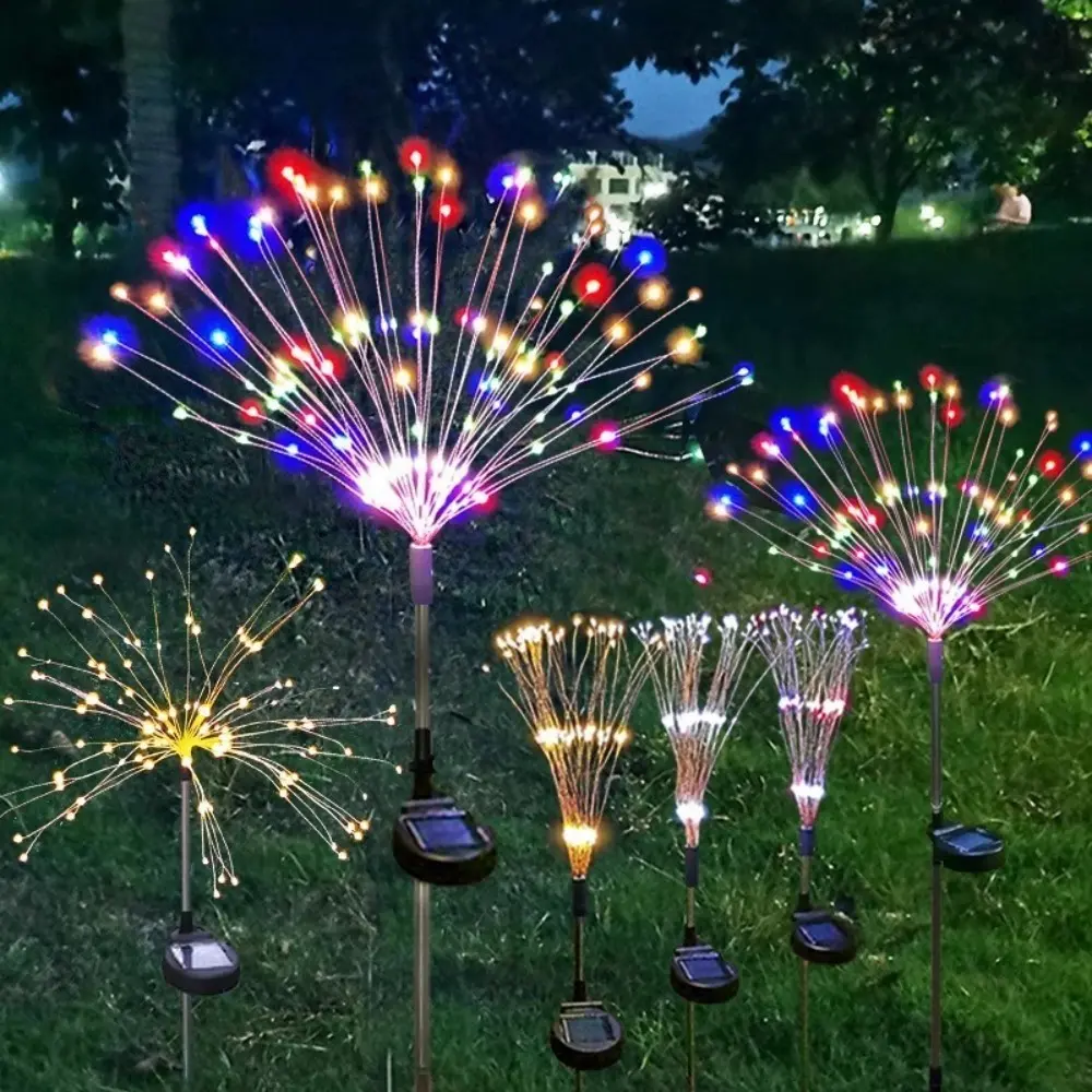 Solar Fireworks LED Garden Lights Outdoor Waterproof Firework Lamps for Fowerbed Garden Home Tree Flower Xmas