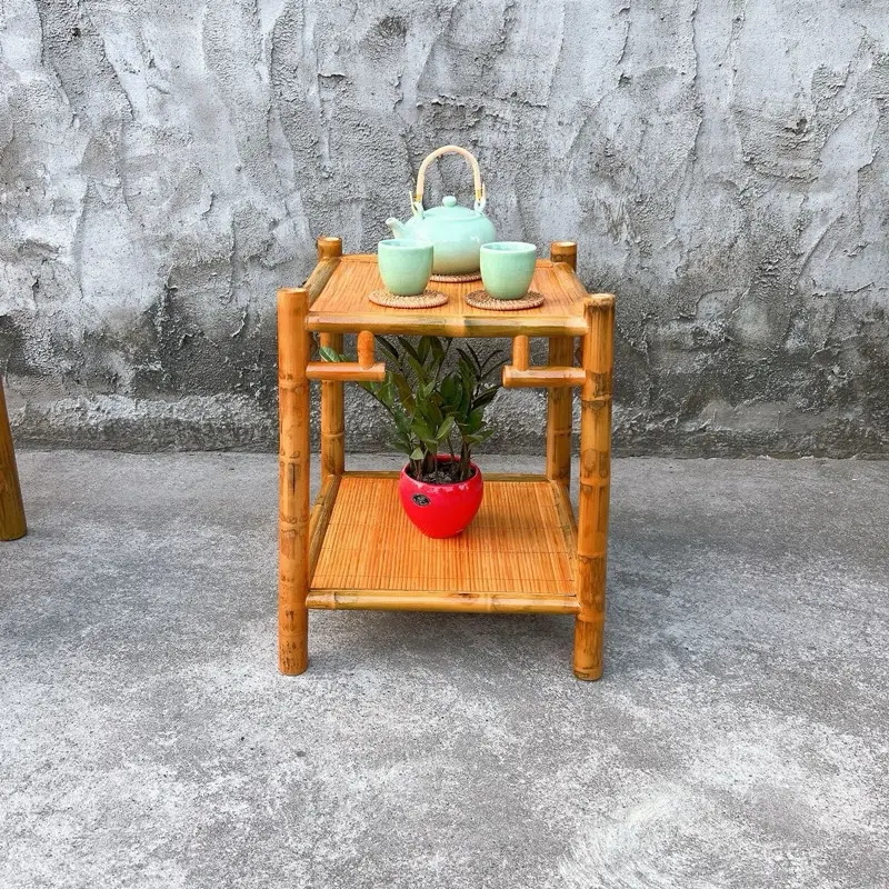 Bộ bàn trà 2 ghế bằng tre, thiết kế ghế dựa lưng, nhỏ gọn phù hợp không gian sân vườn , góc nhà hoặc hiên nhà. 1 bộ gồm bàn và 2 ghế 5