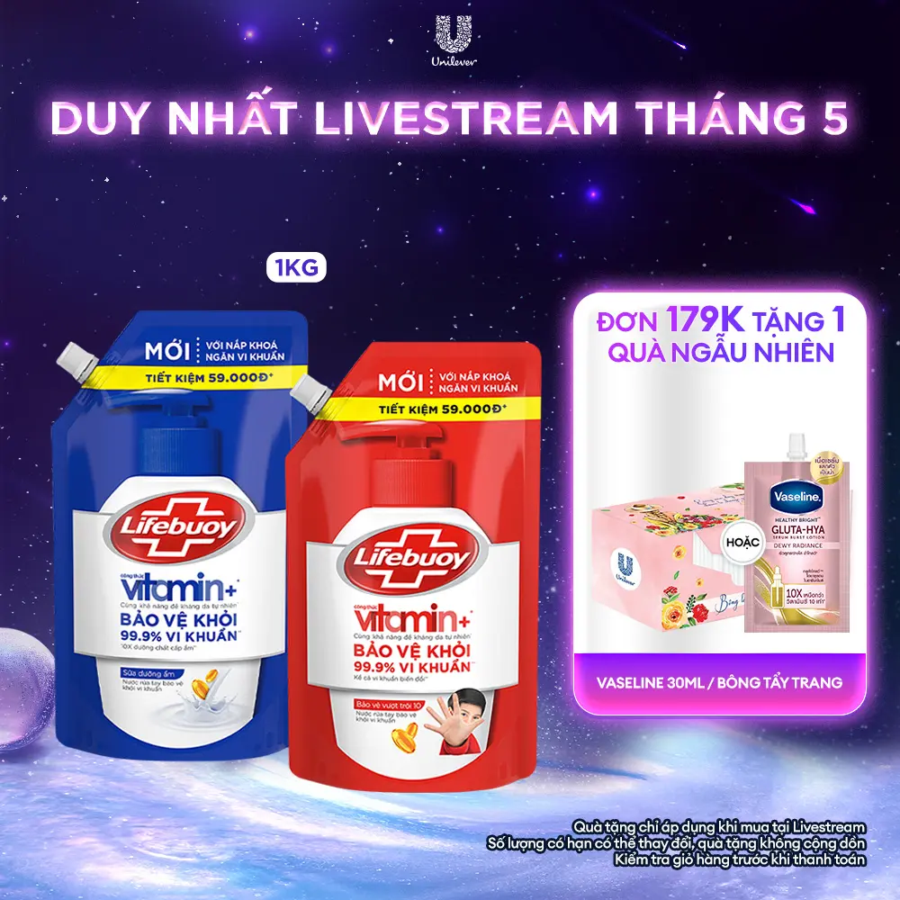 Nước rửa tay Hỗ Trợ Sạch Khuẩn Lifebuoy Dạng Túi 1KG [1]