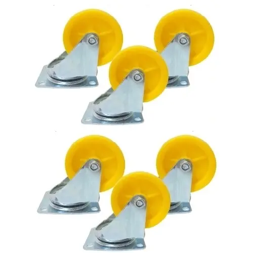 Combo 4 ￼Bánh Xe Vàng Nhựa Không khoá - Có khóa nhiều kích cỡ 1