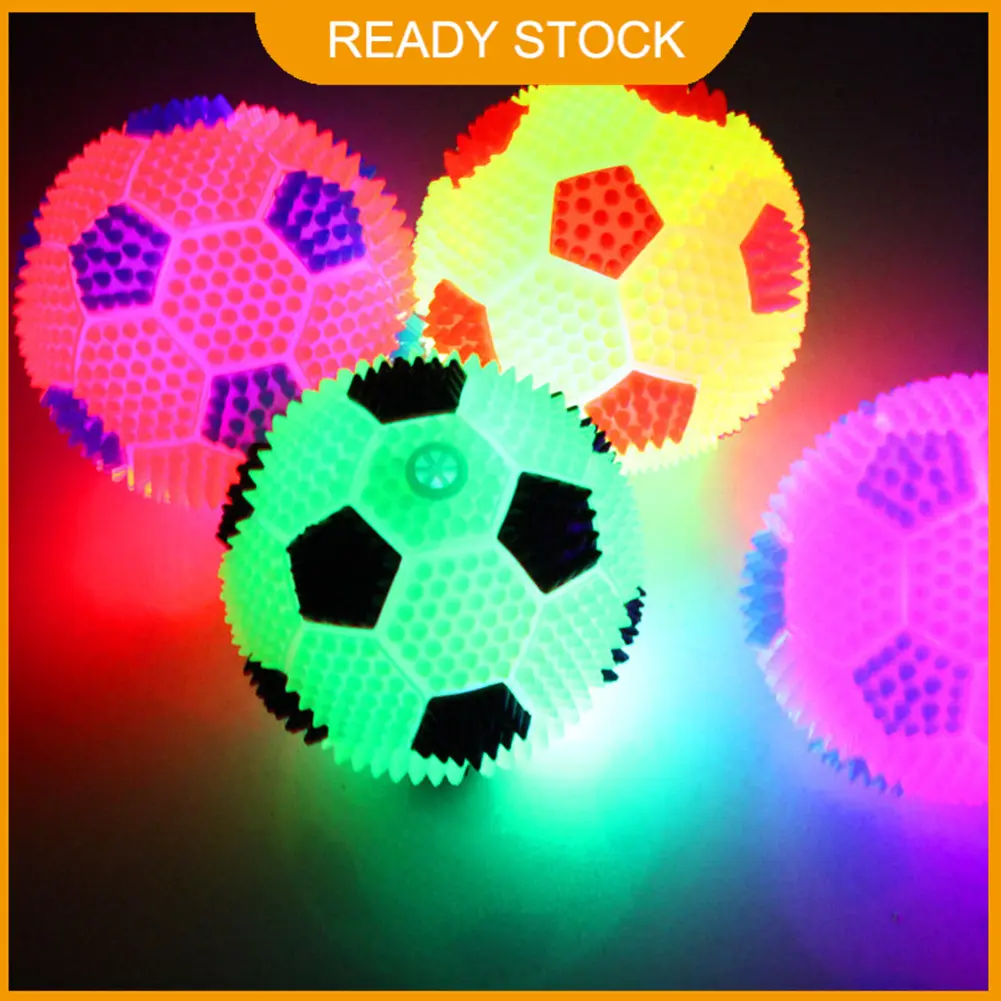 TERN Kids LED Light Bouncy Ball Flashing Soccer Glowing Football Squeaky Sound Toy