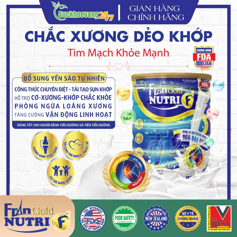 Sữa y tế FranGoldNutri F giúp phòng ngừa loãng xương, tái tạo sụn khớp, dùng được cho người tiểu đường - Lon 900g 1